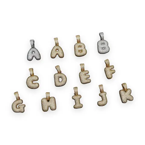 Bubble Letter Initial Pendant