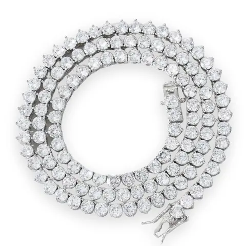 Claw-Set Round Tennis Chain