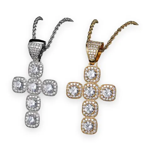 Cushion Halo Cluster Cross