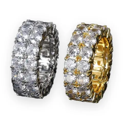 Double Row Round Stone Band