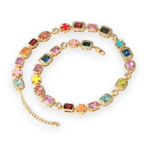 Extender Enamel Cross Gem Chain