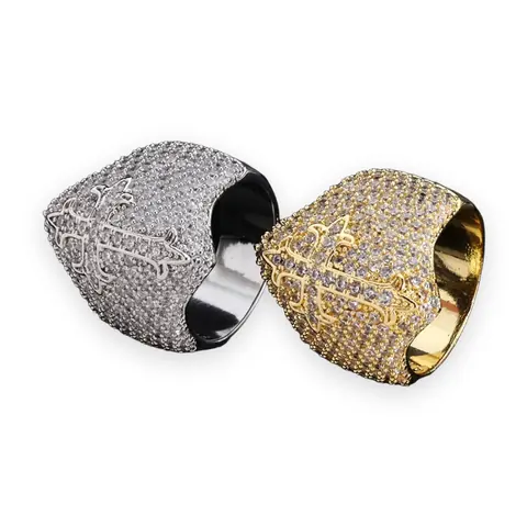 Gothic Cross Pave Dome Ring