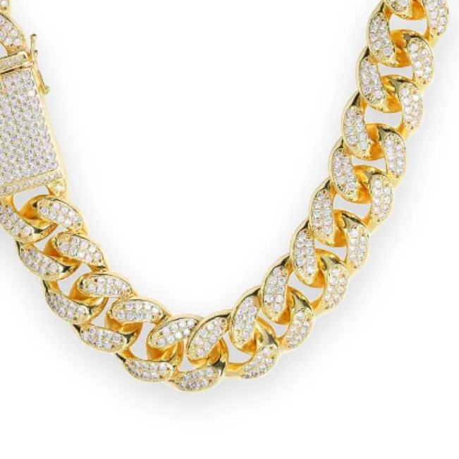 Heavy Pave Cuban Chain, 19mm