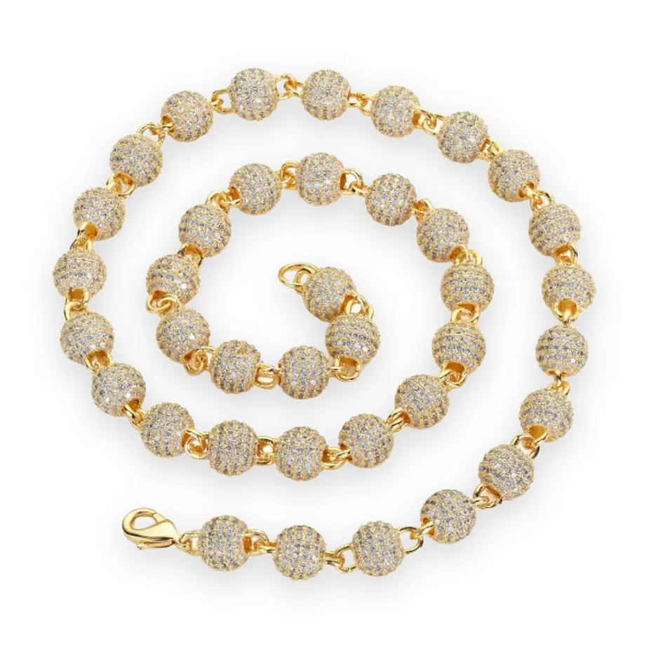 Iced Ball Link Chain, 8mm