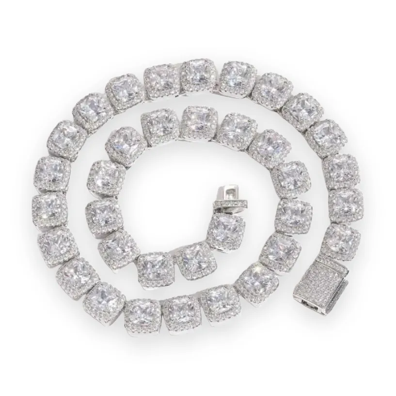 Large Square Halo Link Chain, 12mm