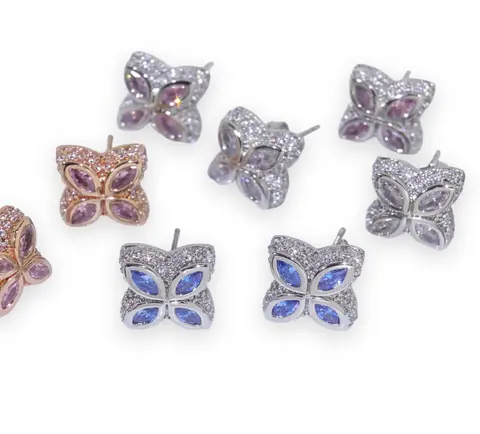 Marquise Petal Flower Stud Earrings