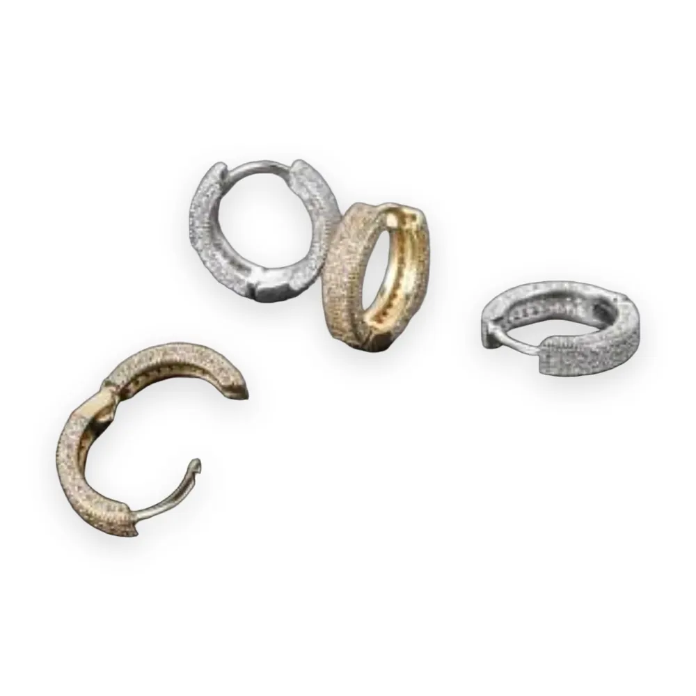 Pave Front Huggie Earrings