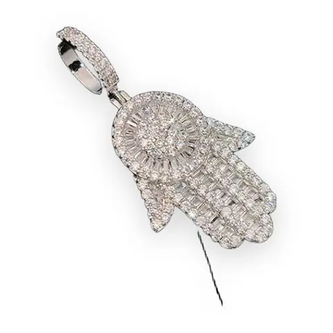 Petite Baguette Hamsa Pendant