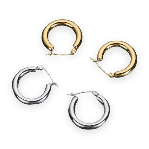 Polished Tube Hoop Earrings