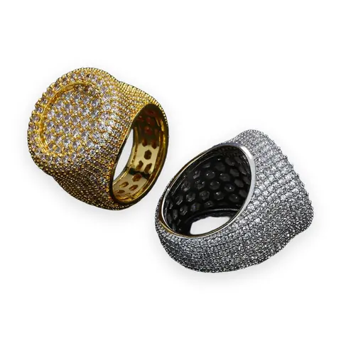 Round Top Iced Dome Ring