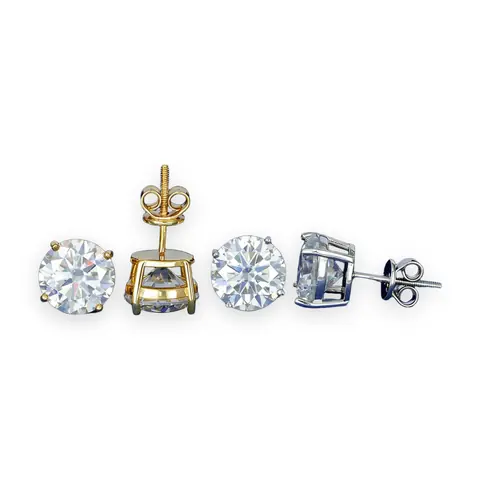 Screw-Back Solitaire Stud Earrings