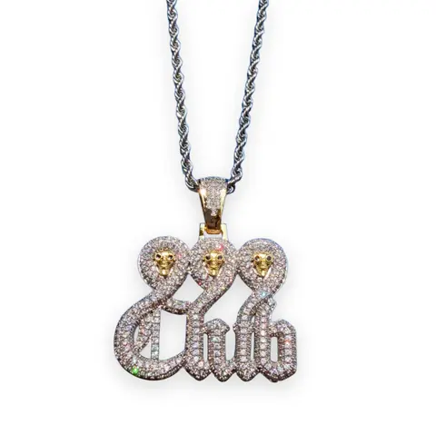 Triple Skull Club Pendant